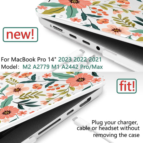 TWOLSKOO Compatible with MacBook Pro 14 inch Case 2023 2022 2021 Release M2 A2779 M1 A2442 with Touch ID, Hard Shell