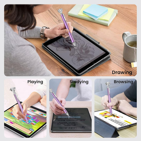 Stylus Pen, Big Diamond Multi-Tips for Touch Screens, Universal Capacitive Stylus for iPad, iPhone, Tablets - Purple
