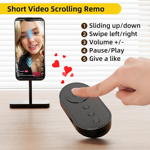 MAIRAN Bluetooth Camera Remote Shutter with Zoom and Front/Rear Camera Switch for Photo and Vlogging,Cllphone Remote