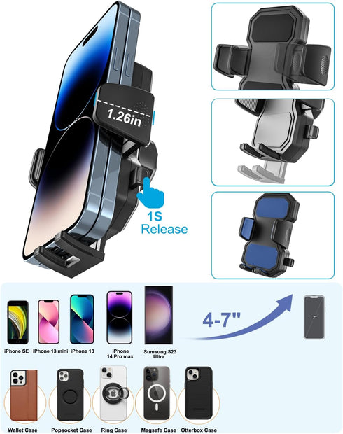 woleyi 17 16 15 14 13 12 S25, 4-7" CD Phone Holder for Car - Height Adjustable Car Phone Holder CD Slot, Ultra Sturdy
