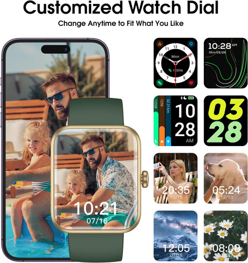 Smart Watch, Fitness Tracker with 45mm Touch Screen, Heart Rate Monitor, Waterproof for Android iOS