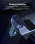 SUNDA 60W USB C Fast Car Charger, 4-Ports Adapter, Dual Type C PD30W/PPS30W Compatible with iPhone 15/14 Pro/Max (Blue)