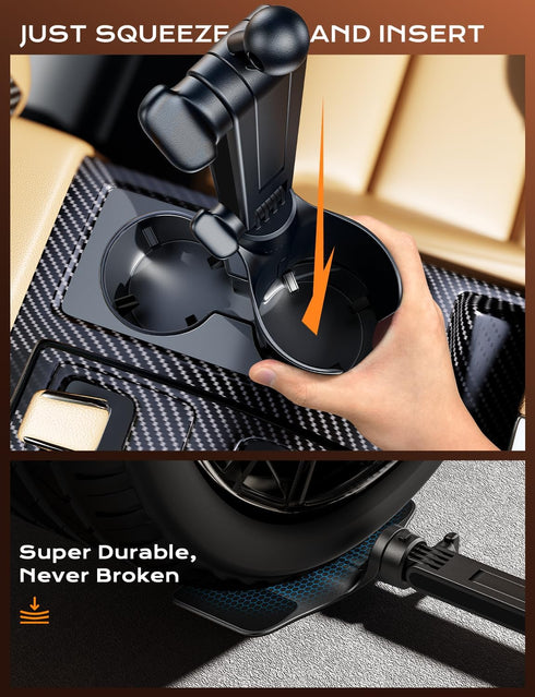 TAZENI 2-In-1 2026 2 Cup Holder Phone Holder For Your Car Hold Bottle Ultra Stable Cup Holder Cell Phone Mount For Car