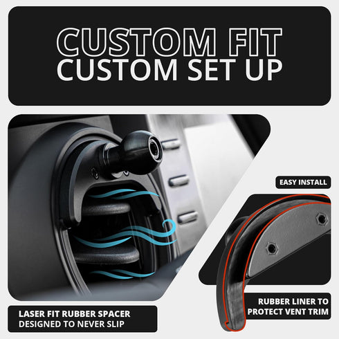 Tackform Vent Phone Mount for 2016-2023 Toyota Tacoma and 2014-2021 Toyota Tundra, CNC Aluminum, Zero-Slip, Universal