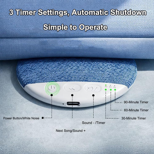 Generic Sleep Pillow Speakers for Sleeping, Under Pillow Speaker Bluetooth, Wireless Sleep Speaker, with White Noise