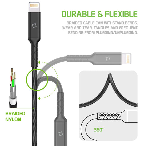 Cellet iPhone Charger Cable, Lightning Charging Cord for iPhone 15, 14 Pro Max, 13, 12, 11, SE, iPad Pro, Air