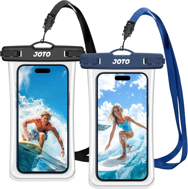 JOTO 2 Pack Waterproof Phone Pouch, IPX8 Underwater Case for iPhone 15 14 13 Pro Max, Galaxy S24 S23 Ultra, Beach