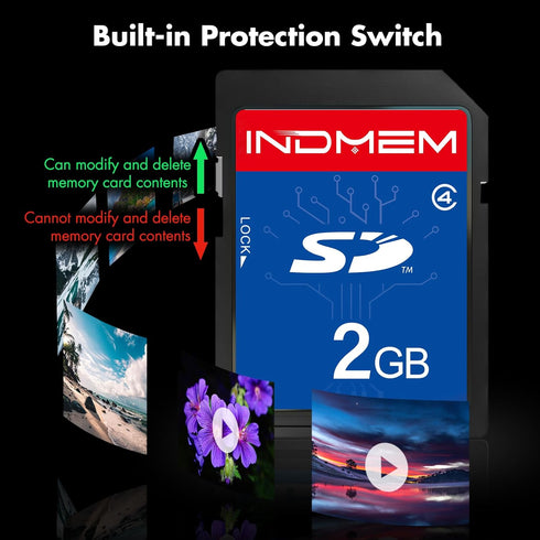 Sinobright 5 Pack 2GB 4 2G INDMEM SD Card Class Flash Memory Card SLC Stanard Secure Digital Cards