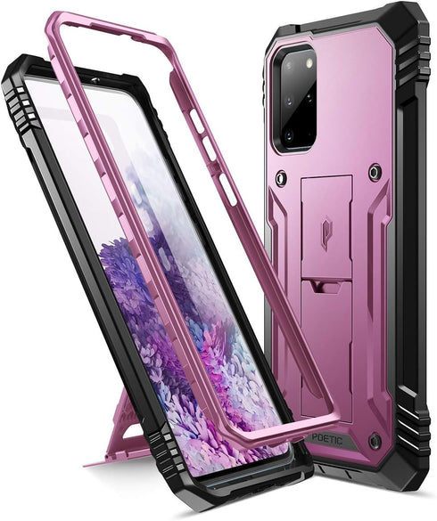 Poetic Revolution Series Case for Samsung Galaxy S20 Plus, Full-Body Rugged Protective Cover, Metallic Purple