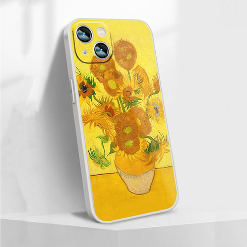Sunflower iPhone 14 Plus Case for Women, Van Gogh Phone Case for Girls, Aesthetic Art Cute Waterproof Protective Case for iPhone 14 Plus(6.7inch)