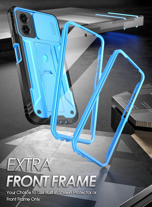Poetic Revolution Case for Motorola Moto G 5G 2024, Light Blue, Full-Body Rugged Shockproof Cover with Kickstand &