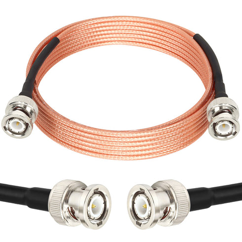 XRDS -RF BNC Cable 10 FT, 50 Ohm BNC Male to BNC Male Cable for Antenna Scanners or Handheld Ham Radios