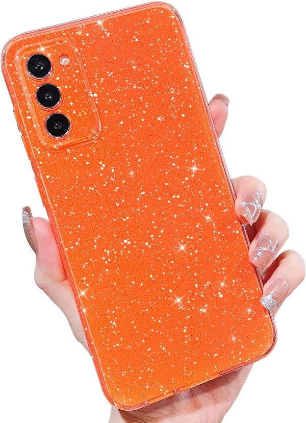 MINSCOSE Compatible with Samsung Galaxy S20 FE 5G Case, Cute Neon Bright Color Glitter Bling Thin Slim Shockproof Cover