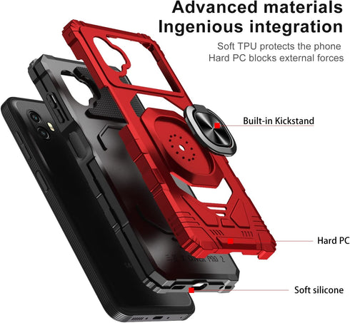 for Samsung Galaxy Xcover 6 Pro Phone Case with Tempered Glass Screen Protector, Military Grade Heavy Duty Shockproof