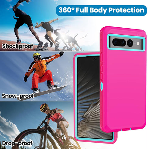Annymall Google Pixel 7 Pro Case with 2 Screen Protectors, Full Body Shockproof Drop Protection, Heavy Duty Cover 6.7"