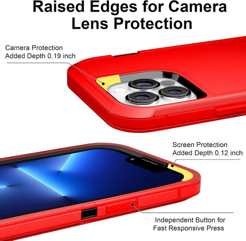iPhone 13 Pro Case 6.1" - Heavy Duty Military Grade, Shockproof/Drop Proof, Full Body Cover with 2 Screen Protectors
