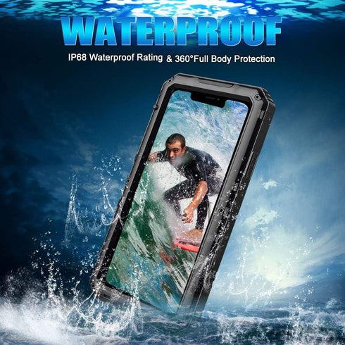 Mitywah Waterproof Case for iPhone 11 Pro Max, Heavy Duty Military Grade Metal Case with Built-in Screen Protection,