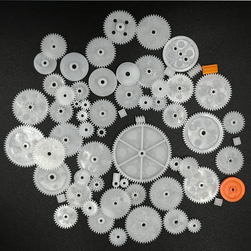 URIMPAVIDO 64PCS 0.5 Module Plastic Gears Single Gear Reduction Gear Small Motor Gears for DC Motor RC Car Truck Robot