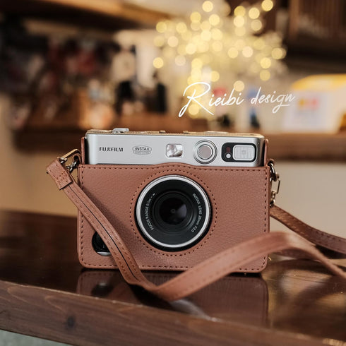 Rieibi Instax Mini EVO Case, Vintage PU Leather Protective Case for Fuji Instax Mini EVO Instant Camera - Brown