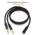 Headphone Splitter Mic Cable, 3.5mm Female to Dual Male Audio Splitter Cord, 46inch, Black