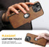 Design Compatible with iPhone 13 Mini Case, Luxury Leather Vintage Slim Shockproof Protective Cover, Brown
