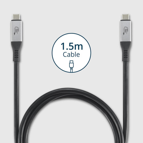 USB4 1.5m, 80Gbps, 8K 240W 3.1), (K32301WW) Kensington Cable Supports up to Video, up to Power Delivery (PD Compatible