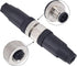 Aviation Connector Plugs,Lonlonty Ethernet M12 Connector Field Wireable IP67 Waterproof Straight 4 Pin A Code Unshield Male Plug for Cable AC 250V 5A 12mm Chassis Connector Socket