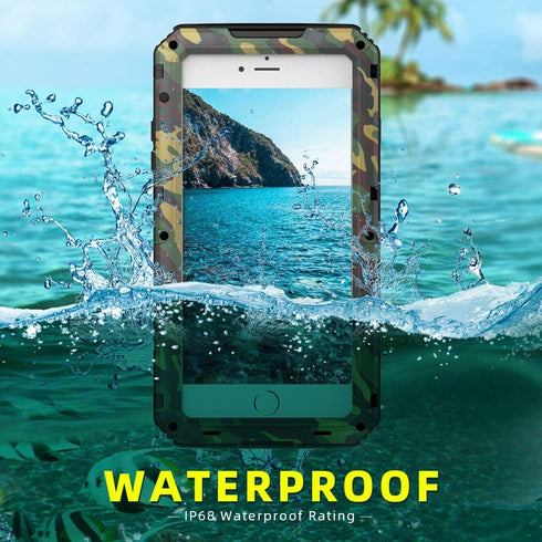 Mitywah Waterproof iPhone 7/8 Case - Heavy Duty Metal, Full Body Protection, Shockproof, Dustproof, Military Grade
