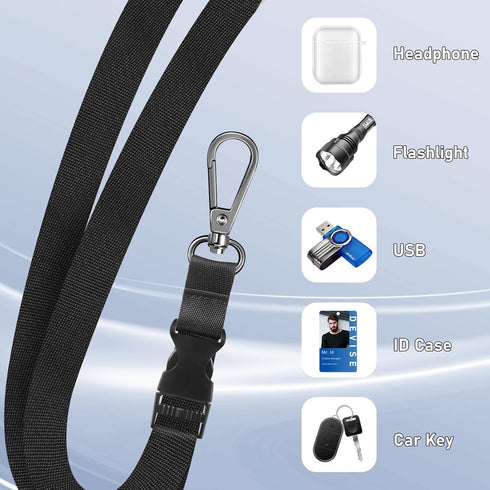 ROCONTRIP 2X Phone Lanyard Crossbody Strap with 2 Phone Patch, Adjustable Neck Strap for Travel Shopping Walking