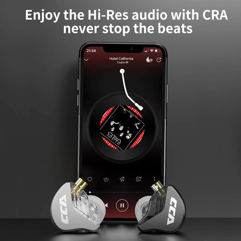 CCA CRA In-Ear Monitor Headphones: Wired IEMs with Ultra-Thin Dynamic Driver, Clear Sound, Deep Bass & Tangle-Free