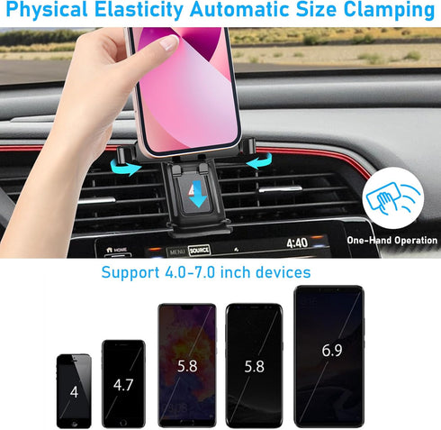 Compatible Phone Holder for Honda Civic 2016-2021, Mount Hazard Light Slot, 360 Degree Rotation Anti-Shake
