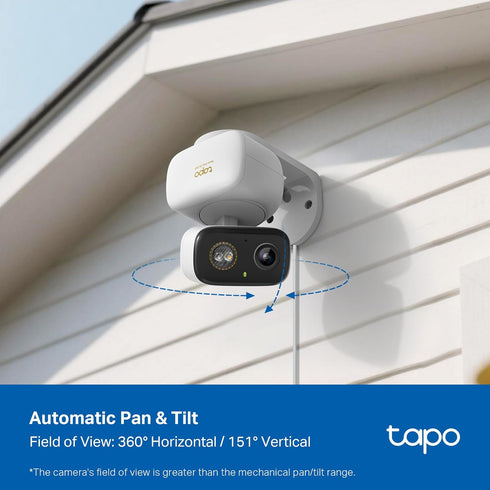 Tapo 3K 5MP 360 2.4 360 Pan/Tilt Indoor/Outdoor Security Camera, Free Person/Vehicle/Baby Cry Detect & Motion Track