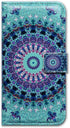 Green Mandala Design Case for iPhone 11, Flip Leather Wallet Cover with Credit Card Slot and Kickstand