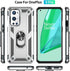 Military Grade Drop Impact Case for Oneplus 9 Pro, 360 Metal Rotating Ring Kickstand Holder, Shockproof (Silver)