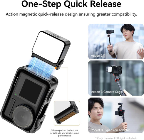 ULANZI LM18 3/4 PK-06 3/4 Vlogging Light Mini LED Action Camera Video Light Magnetic Photography Fill Lighting for DJI