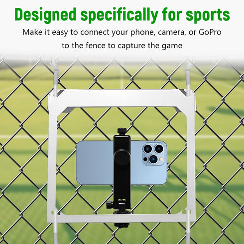 Apexion Baseball Training Equipment, Phone Stabilizer, Game Changer Fence Mount, Universal with Sunshade, Streaming