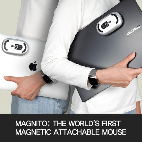 Magnito Mouse - Compact Wireless Mouse for MacBook, Magnetic Attachable, Bluetooth, Silent Clicks