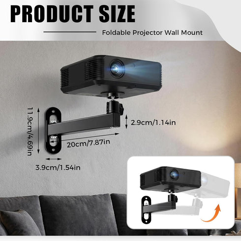 CroBlissful 1/4 Inch 360 Setup Projector Stand, Wall and Mini Ceiling Mount with Thread, Degree Rotation, Adjustable