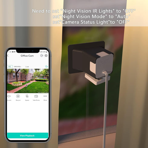 Angled Window Mount for Wyze Cam v4/v3, 20 Degrees Tilt, Through Window Use, Black, Helps Watch Front Yard