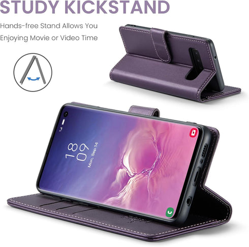 Wallet Case for Samsung Galaxy S10 6.1" with RFID Blocking Credit Card Holder, PU Leather Flip Kickstand Protective