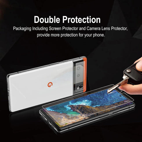 Pixel 6 Screen Protector - Tempered Glass with Camera Lens Protector for Google Pixel 6 [Fingerprint