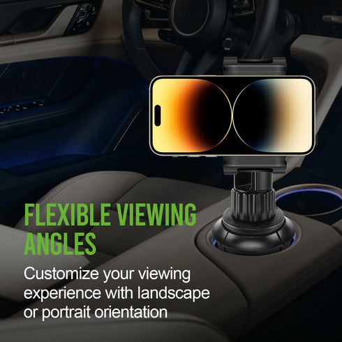 Car Cup Holder Phone Mount - Universal Adjustable Phone Holder Mount Cradle for Apple iPhone, Samsung Galaxy, Moto,