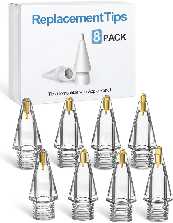 BLEBLE Replacement Pencil Tips for Apple Pencil Pro - 8 Pack Fine Point