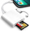 SD Card Reader for iPhone iPad, Oyuiasle Trail Game Camera SD Card Viewer with Dual Slot for MicroSD/SD