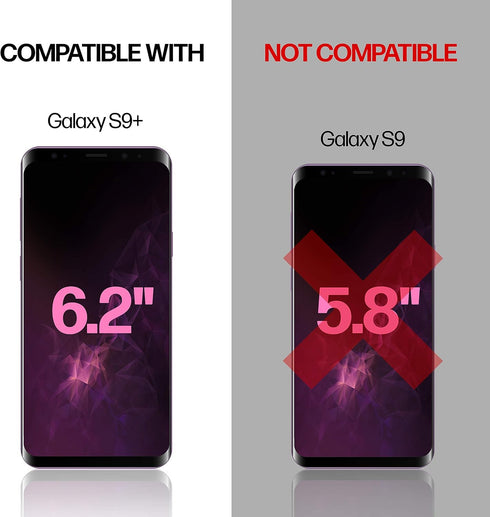 Power Theory Screen Protector for Samsung Galaxy S9 PLUS, Flexible Film, Easy Install Kit, 2 Pack