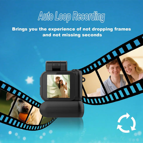 HOFAOUG 32GB Mini Camera Keychain Mini Retro Camera Cameras Keychain Built-in Memory Card Best Choice for Travel Vlog