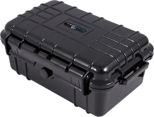 CASEMATIX 8" Waterproof Small Hard Case with Customizable Foam for Portable Electronics, Tools and Accessories - Hard Shell Small Plastic Case with Pre-Diced Travel Case Foam Interior
