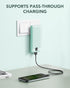 VRURC Portable Charger 10000mAh, Built-in Cables & AC Wall Plug, Compact Lightweight Power Bank for Smart Phones - Green