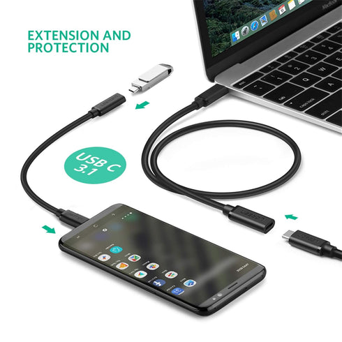 UGREEN 1.5FT USB Type C Extension Cable (10Gbps) - Fast Charging, USB 3.2 Male to Female, Compatible with MacBook Pro,