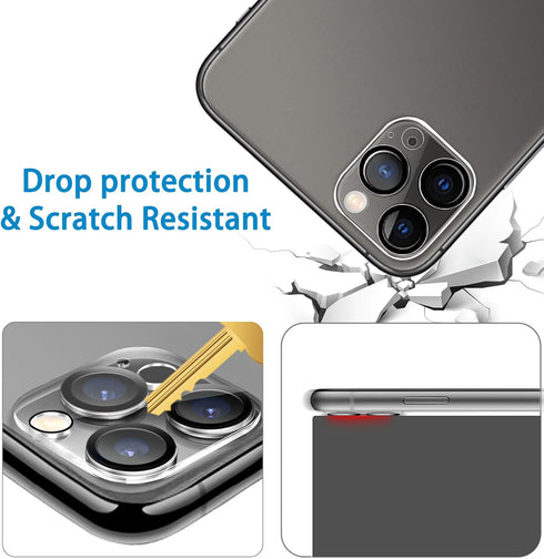 Dengduoduo 3 Pack Tempered Glass Camera Lens Protector for iPhone 11 Pro & Pro Max, Ultra HD, 9H Hardness, Easy Install.